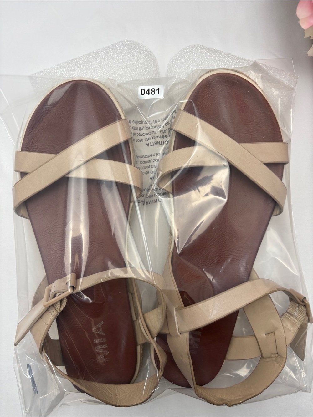 MIA‎ Yanis Womens 8.5 Nude Beige Crisscross Espadrille Platform Sandals #481 - Picture 15 of 16